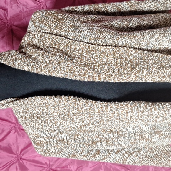 Chico's size 3. White and gold sweater, 3/4 sleeve length. - Picture 2 of 7